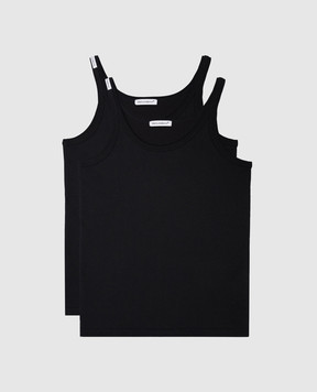 Dolce&Gabbana Children's set of black t-shirts with a logo L4J702G7OCU