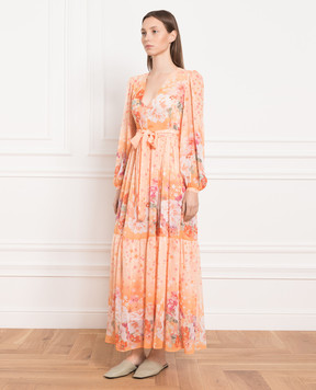 Twinset Orange floral print maxi dress 231TP2738