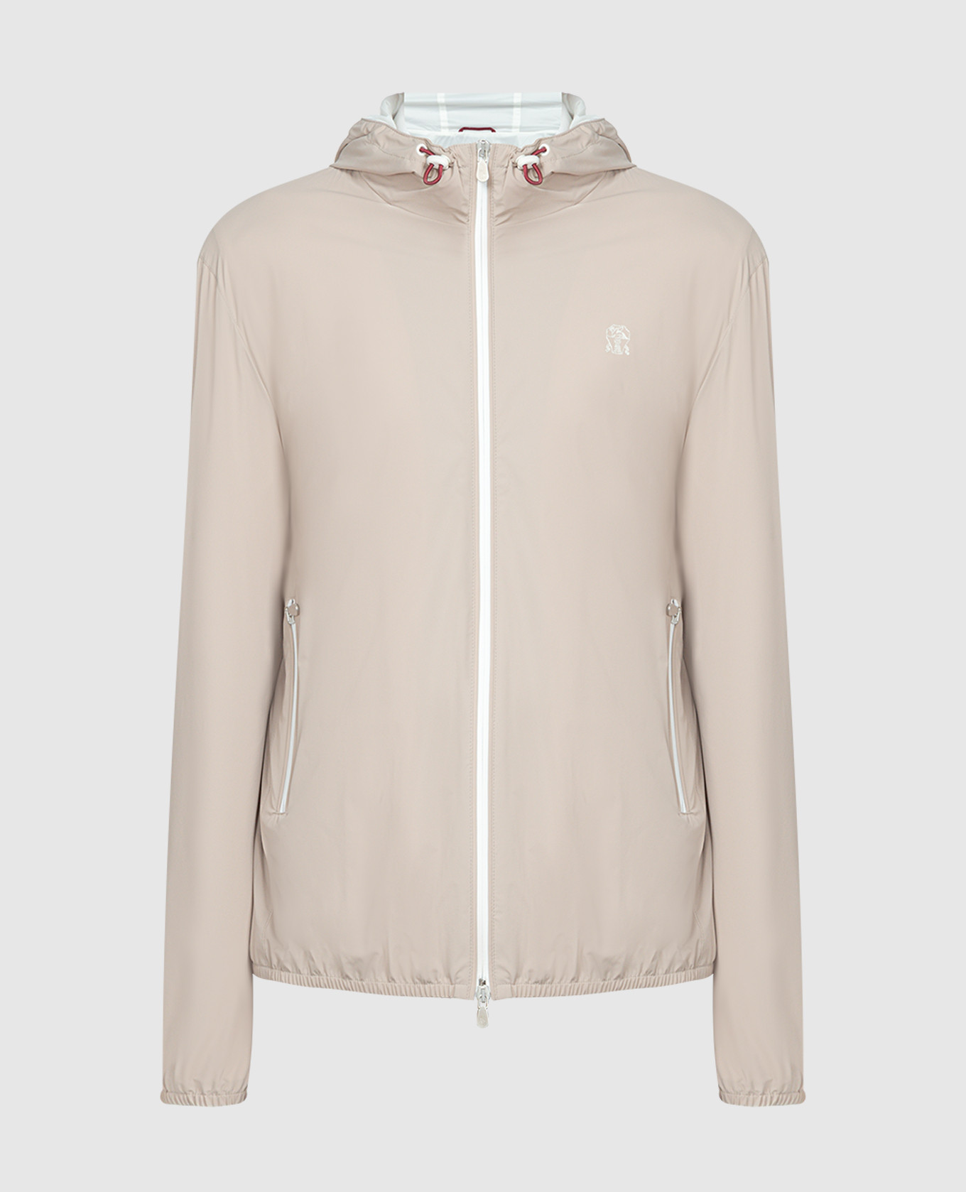 

Beige windbreaker with logo embroidery Brunello Cucinelli