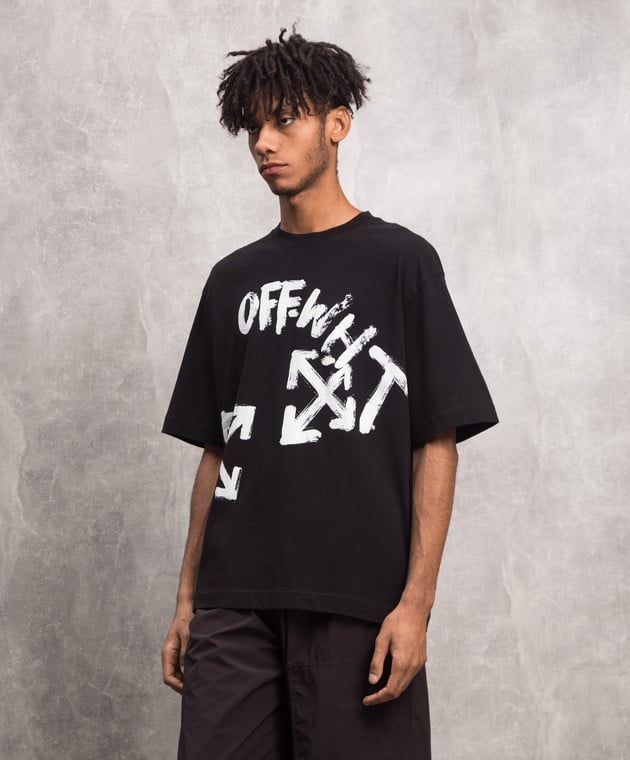 【関税込み】Off-White ブラック Script Skate Tシャツ Black Script Skate T-shirt by Off-White on Sale