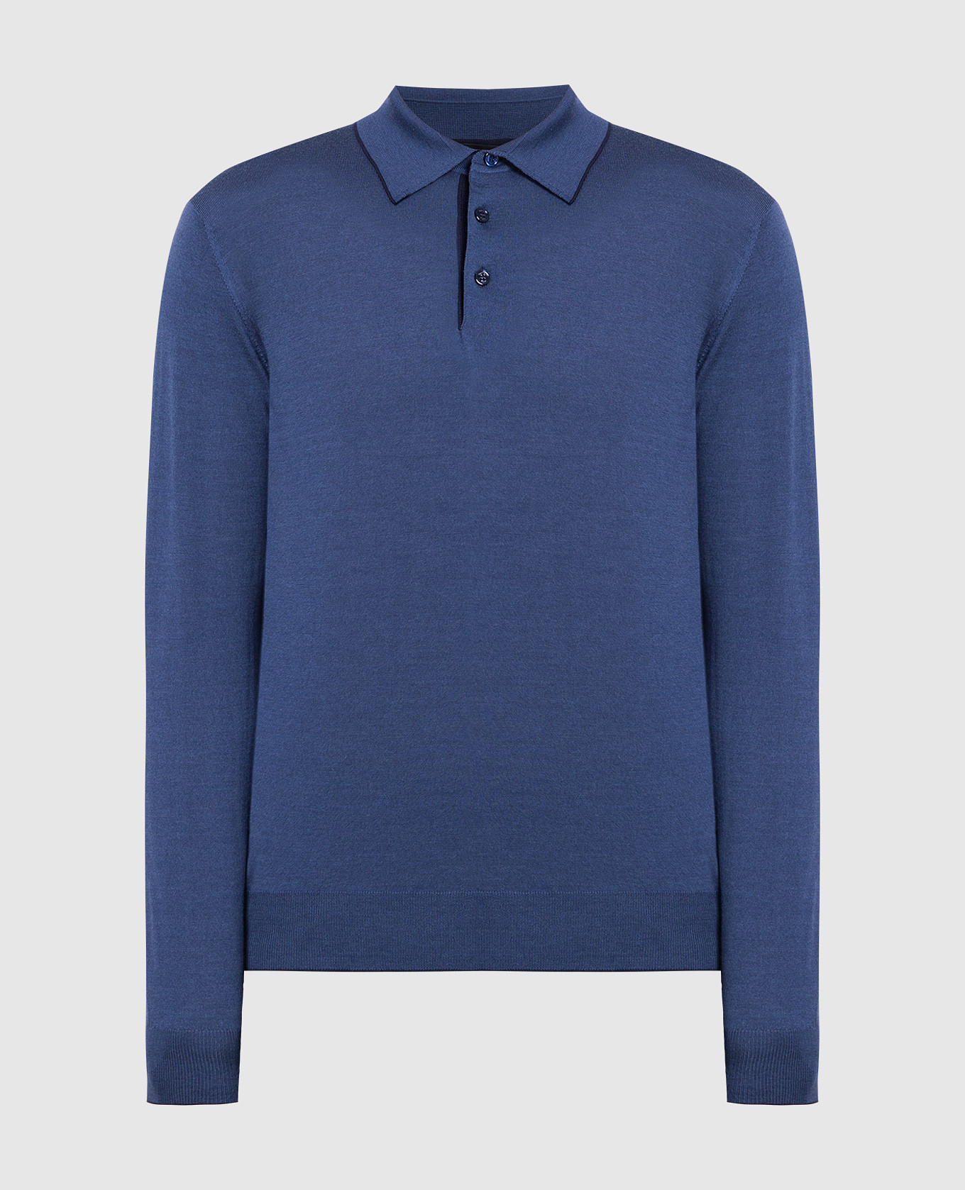

Blue wool, silk and cashmere polo shirt Stefano Ricci