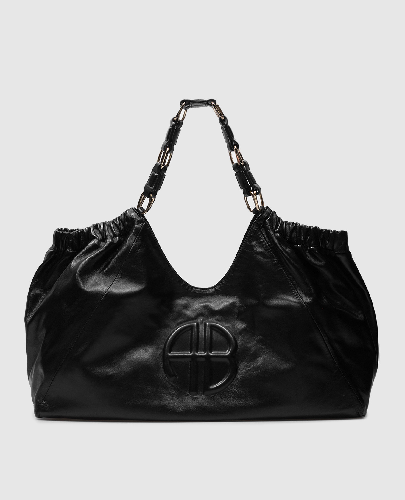 Anine Bing - KATE black leather tote bag with logo