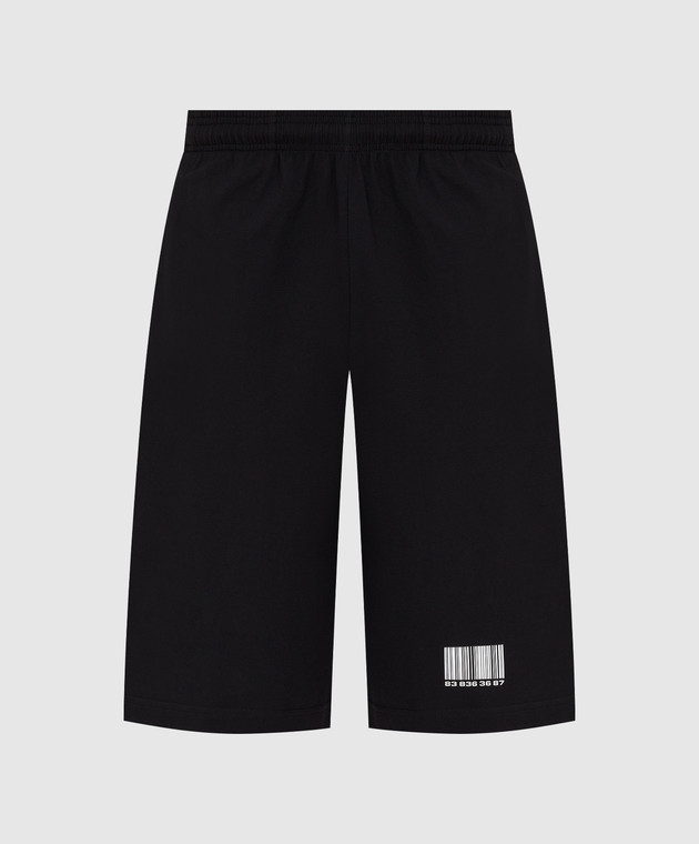 VTMNTS - Black Barcode Print Shorts VL12PA500B - shop with 