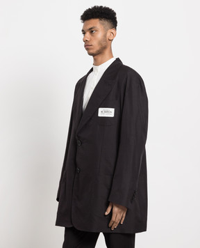 Dolce&Gabbana Black blazer with branded patch G2SH1THUMCA