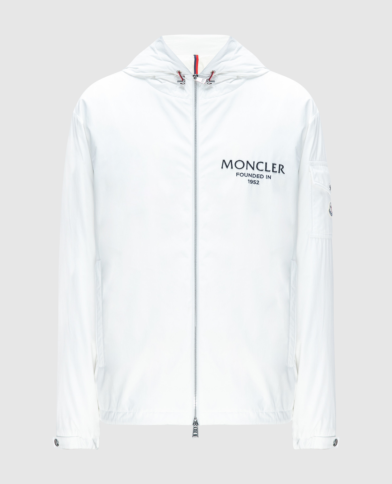 White down jacket with textured logo moncler