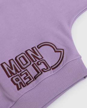 Moncler ENFANT Lilac sweatshirt with logo embroidery 8G00016899PS810