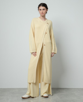 LISA YANG Elodie Yellow Cashmere Long Cardigan 2024023
