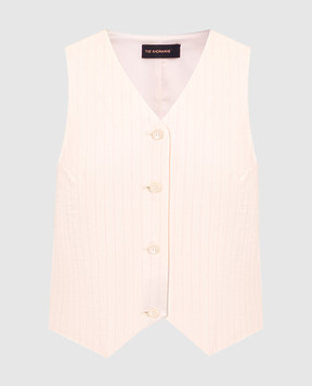 The Andamane Beige striped vest with wool T150911BTNW036