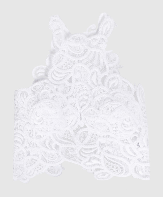Ermanno Scervino - Top in pizzo bianco traforato D442L308BXI