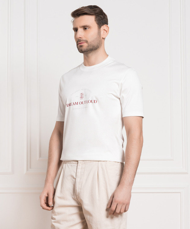 Brunello Cucinelli - White t-shirt with Dream out loud logo print