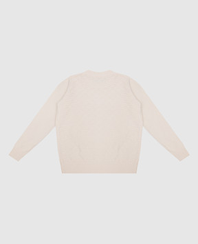 Stefano Ricci Children's beige jumper made of cashmere in a textured pattern YAK6S11G01F6SA04