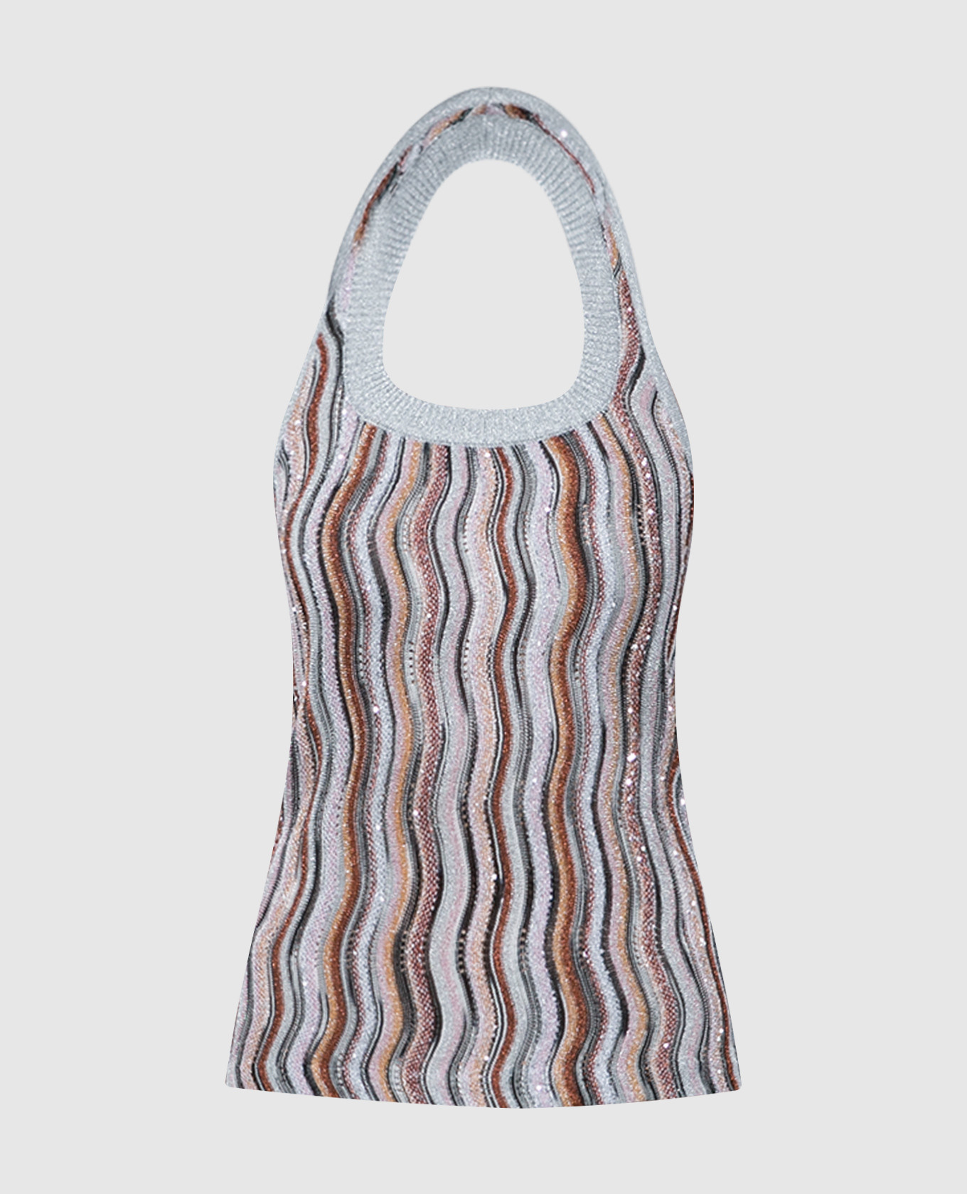 Missoni - Silver ribbed top with lurex and sequins