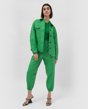 Simonetta Ravizza Green Leather Joggers S02PS16L1