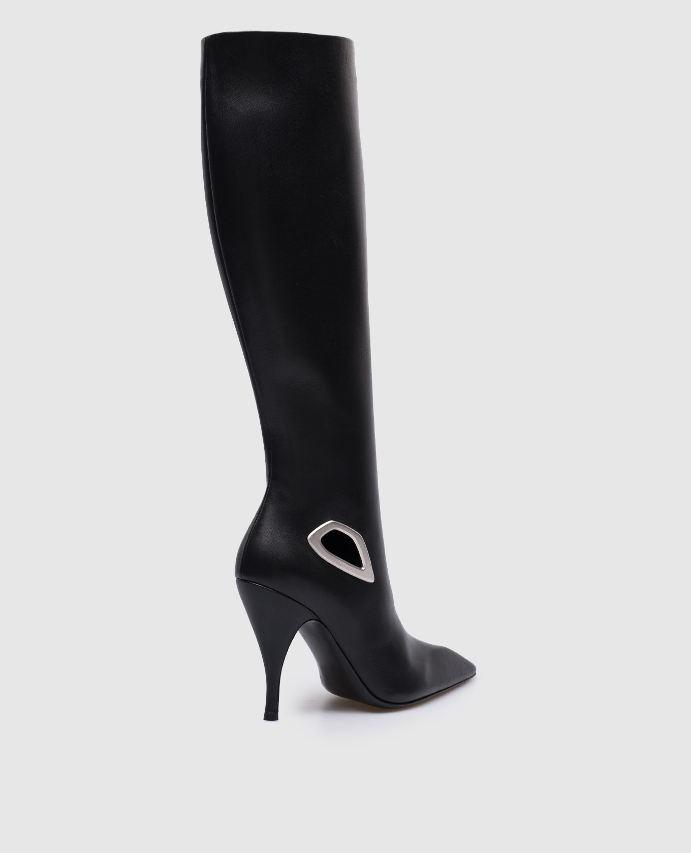 Crescent black leather boots with a metal element Off-White 2