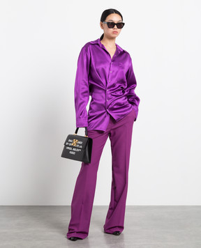 Off-White Purple logo print shirt OWDB415F22FAB001
