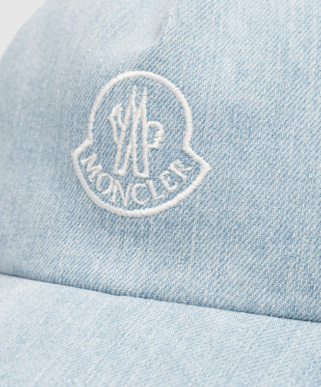 Moncler - Blue denim cap with logo embroidery 3B00041596PN  display picture 1
