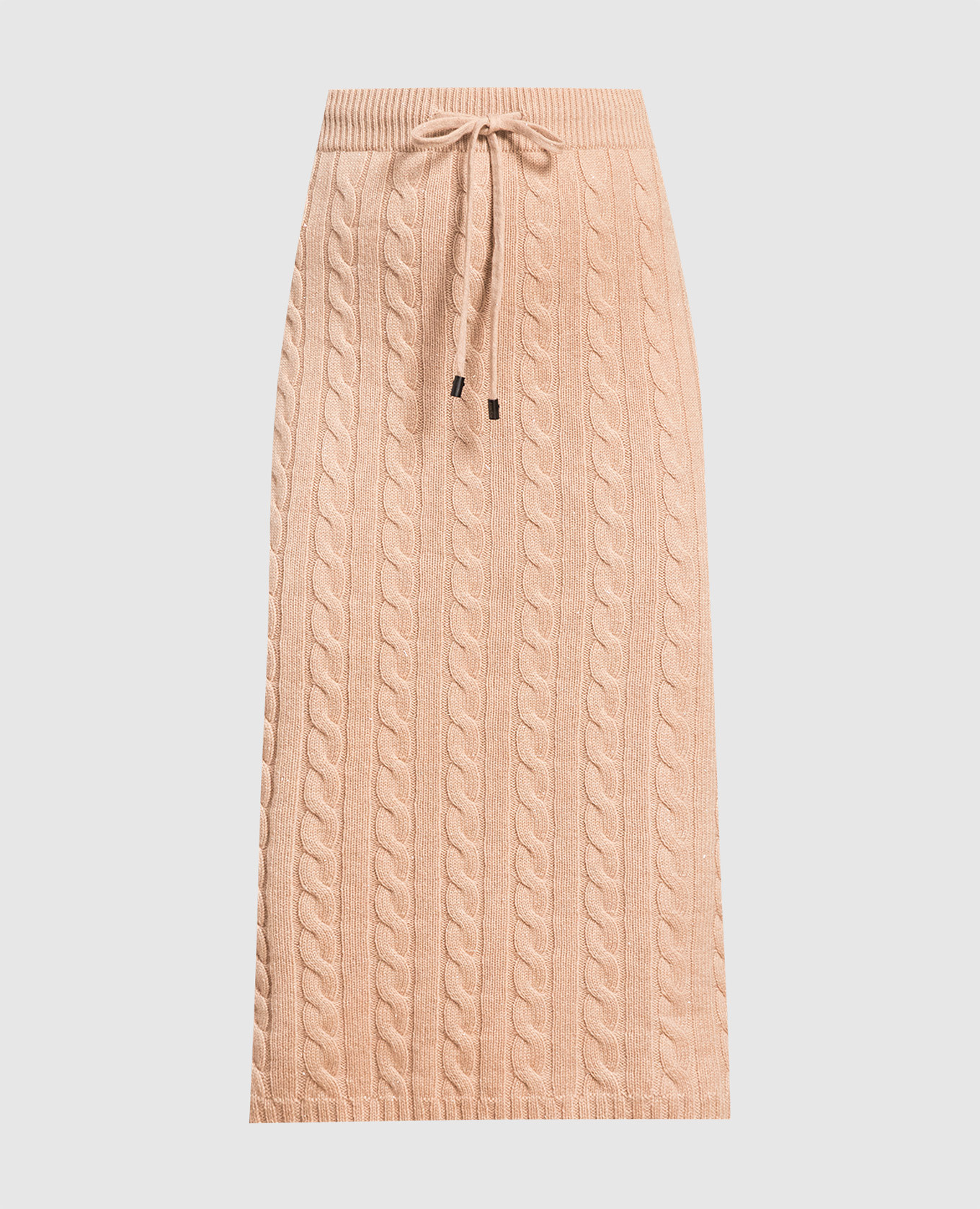 

Beige midi skirt with textured pattern and lurex Peserico