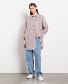 Philosophy di Lorenzo Serafini Burgundy striped shirt A02122158