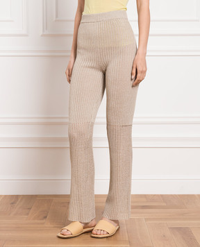 Nanushka Karine beige striped pants NW23SSPA00973