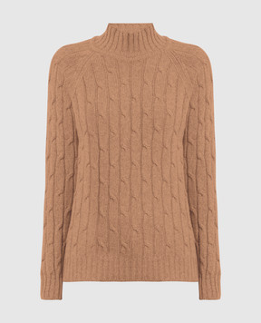 Babe Pay Pls Brown sweater made of cashmere in a textured pattern MD9701305341TR