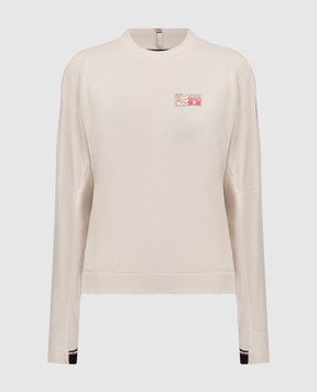 Moncler Grenoble White jumper with logo patch 8G00002899ZB