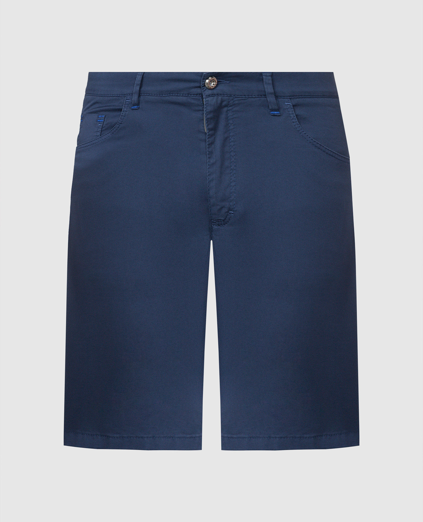

Blue shorts with embroidered logo emblem Stefano Ricci, Синий