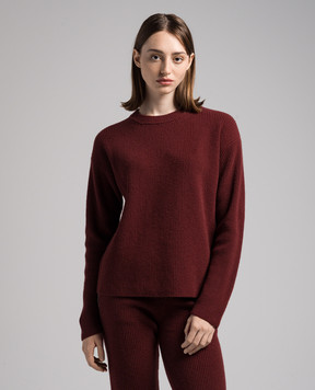 Ballantyne Burgundy wool sweater of a free cut B1P5687W114