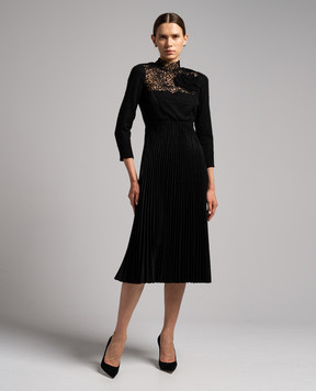 Ermanno Scervino Black pleated dress D432Q308ODX