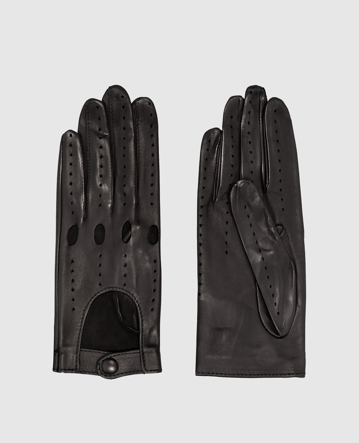 

Black leather gloves with perforation Sermoneta Gloves