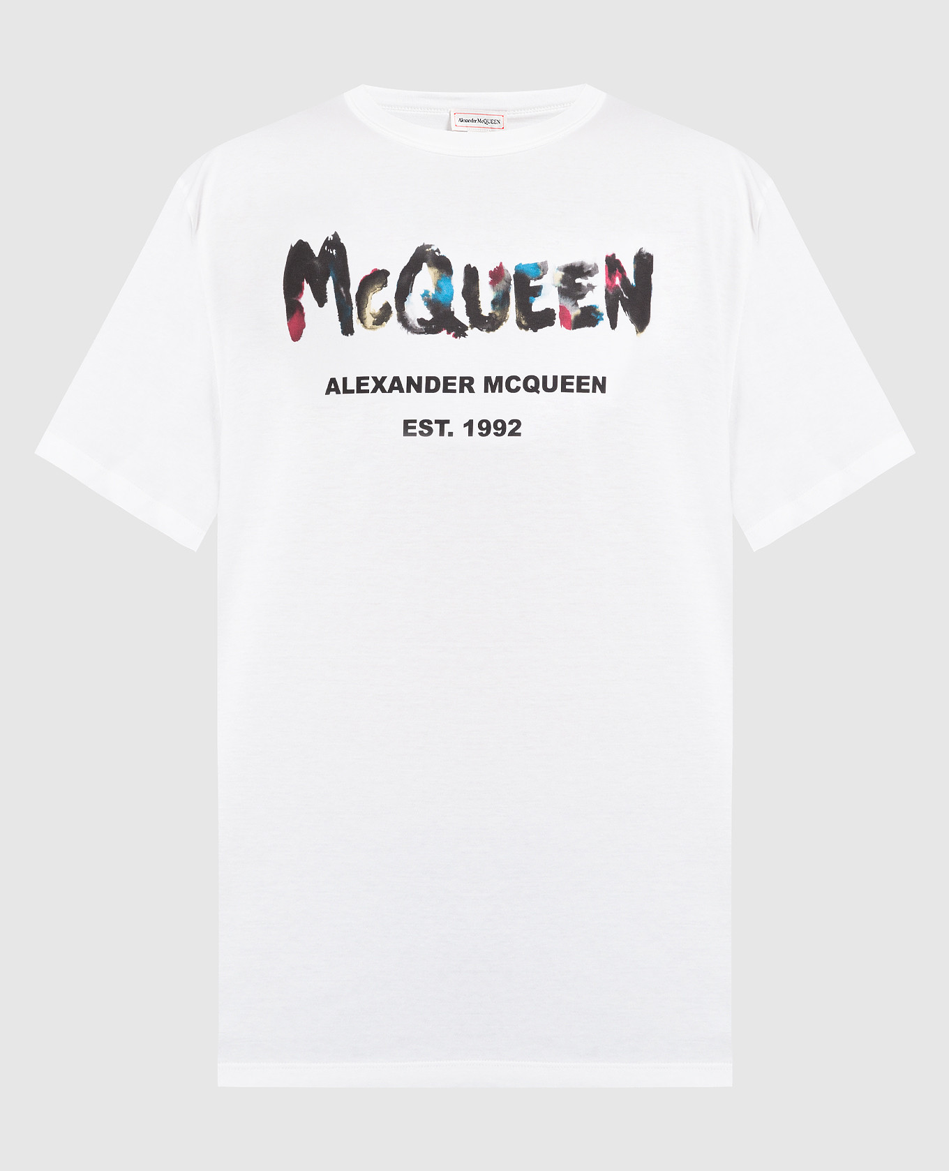 Alexander McQueen - White t-shirt with Watercolor Graffiti