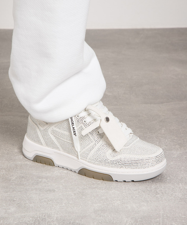 Off-White - Out Of Office silver suede sneakers with