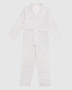 Story Loris Children's blue pajamas in a floral print 36151