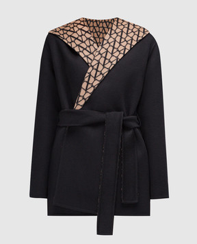 Valentino Reversible wool coat with Toile Iconographe pattern 3B3CA6P57YB