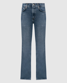 AGOLDE Blue flared jeans Nico with a distressed effect A91791255