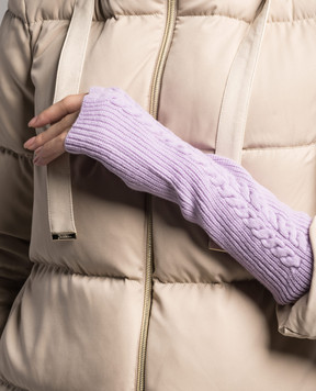 Herno Purple mittens made of wool with a textured pattern MANIC005D70184