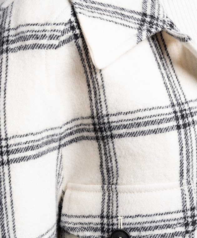 Max Mara Sportmax - White Assenzi checked wool jacket ASSENZI