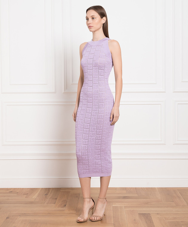 Balmain Abito tubino viola AF0RI013KE25 acquista online su Symbol
