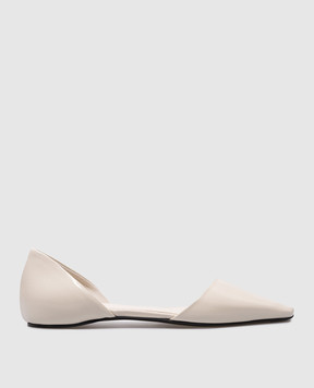 Toteme Beige leather ballet flats 241WAS1076LE0046