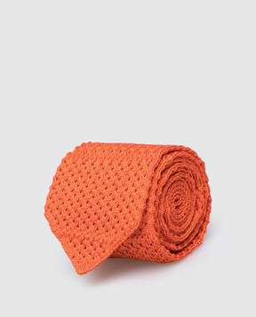 Stefano Ricci Children's orange silk tie YCRM2600SETA