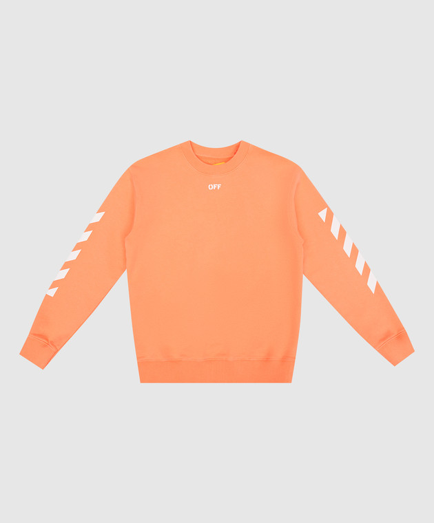 Off White Children s orange sweatshirt with logo print OGBA001S23FLE002 buy with Hungary delivery at Symbol