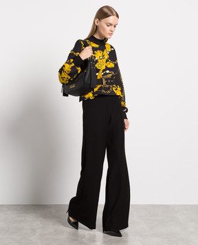 Versace Jeans Couture Black flared pants with logo 75HAA110N0230