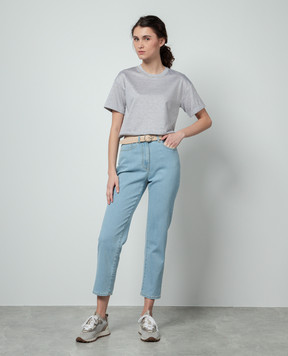 Peserico Blue jeans with logo patch P04525L25R04956