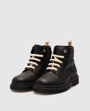 Zecchino D'oro Children's black leather shoes A1616232729