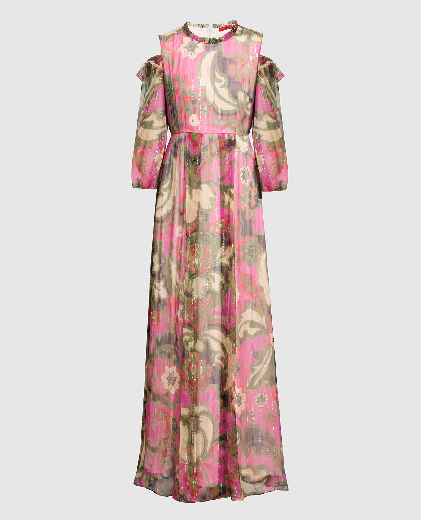 

Pink floral print silk maxi dress with lurex Max & Co