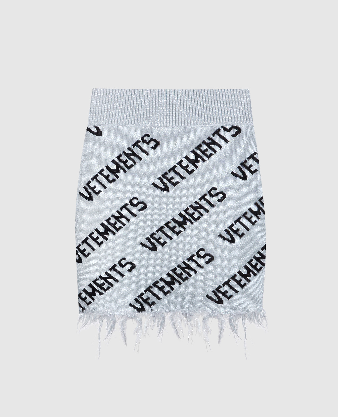

Gray logo pattern lurex mini skirt Vetements, Grey