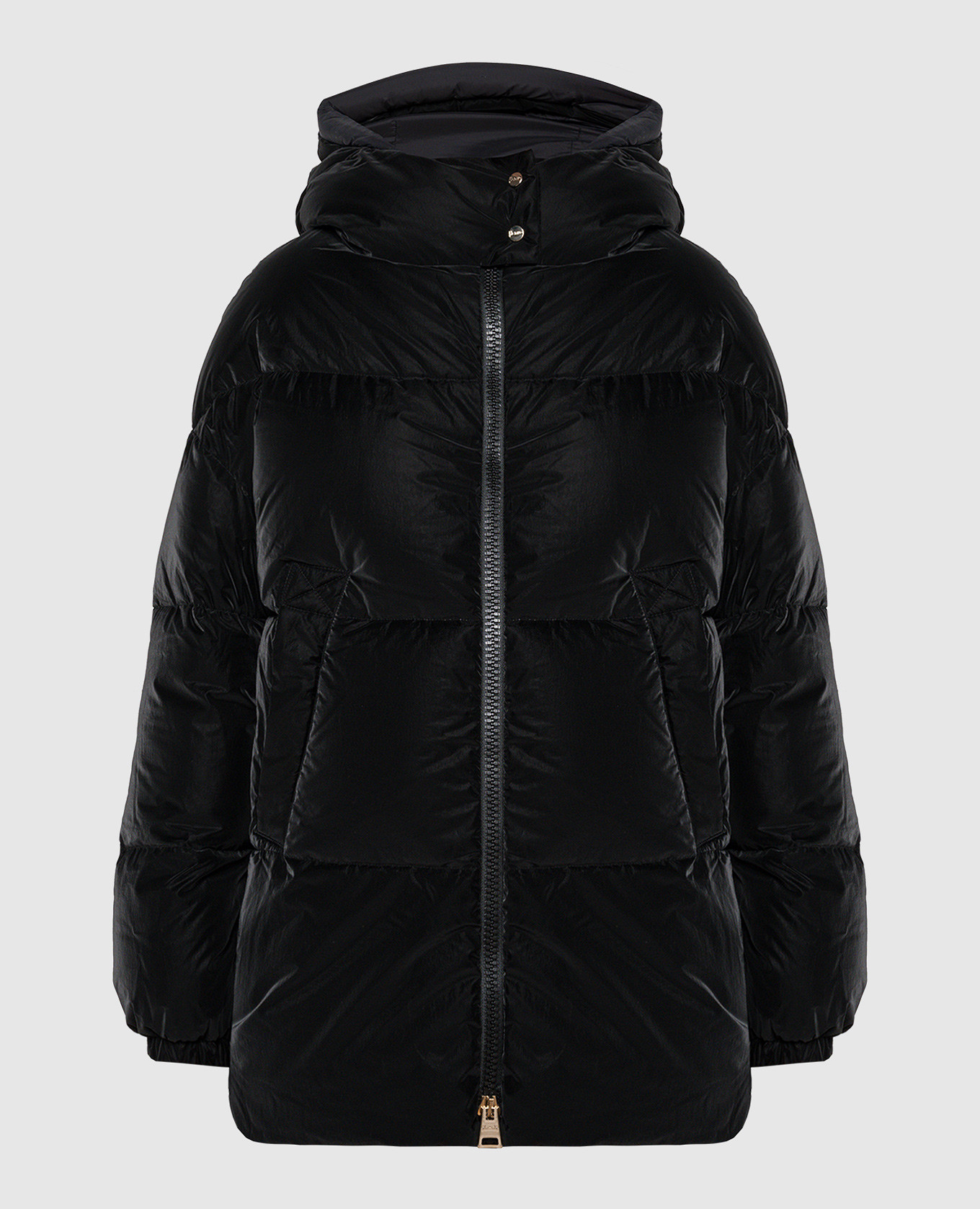 Black quilted down jacket herno