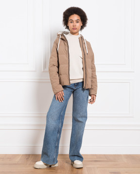 Brunello Cucinelli Beige cashmere jumper with monil chain M12186504P
