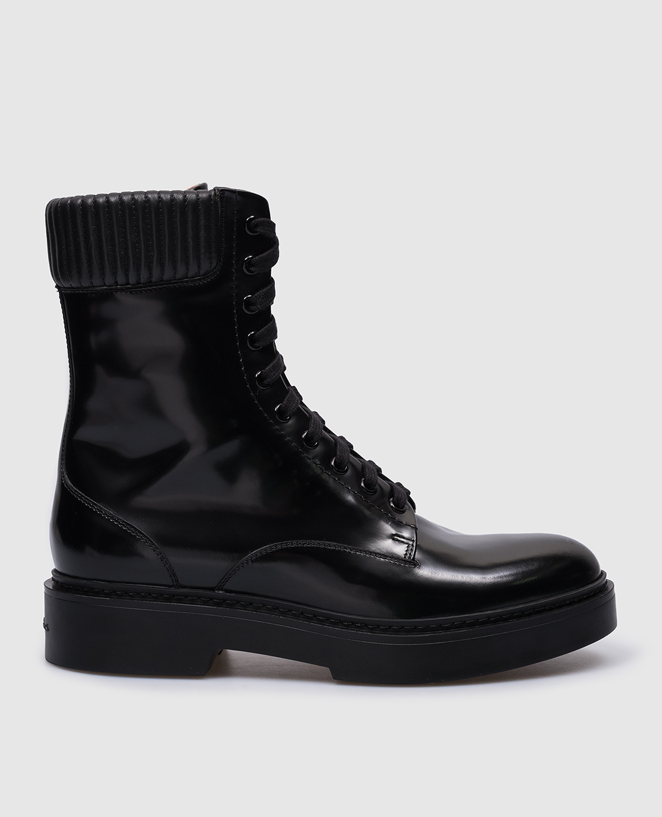 

Black leather boots Santoni, Черный