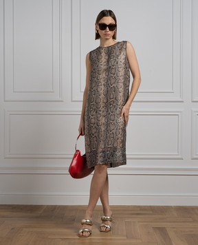 Max Mara Sportmax Beige CUBANO dress in animalistic print CUBANO