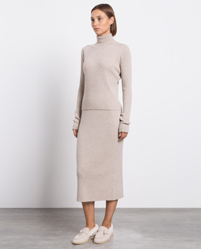 Babe Pay Pls Beige cashmere sweater and skirt suit MD9751312341MI